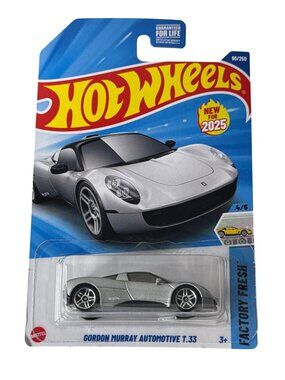 Hot Wheels Gordon Murray T33 Factory Fresh 2025 Gray 1:64 Diecast